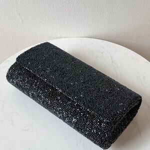 Black Beaded Evening Clutch - Women Bags